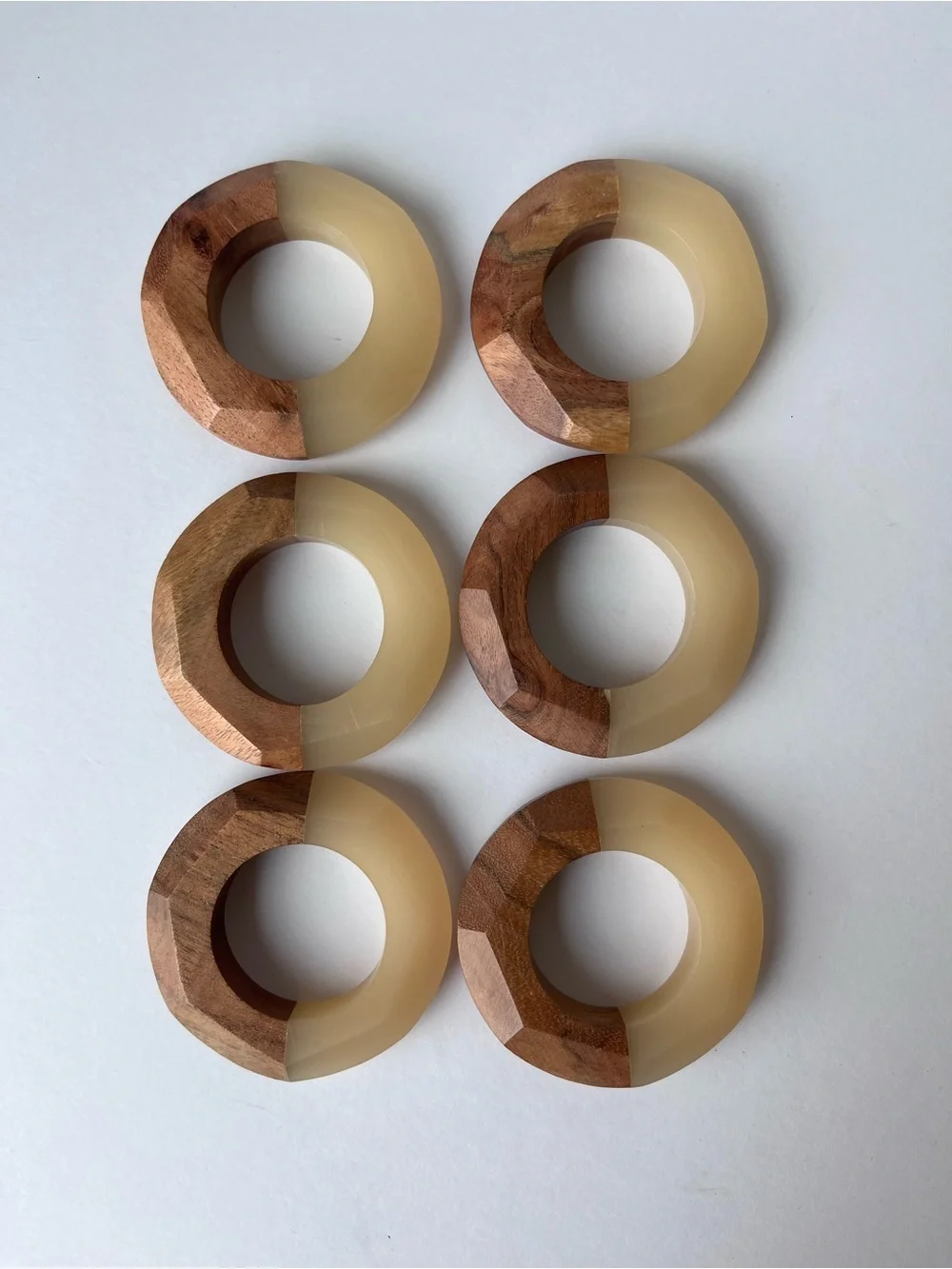 Wood Napkin Rings Set of 6